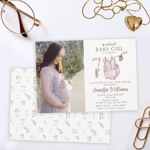 boho baby meisje kleding baby shower foto kaart