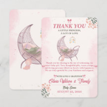 Boho Baby Meisje Shower Bedankkaart