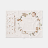 Boho Baby Milestone Woodland Dierenkrans Fleece Deken (Voorkant (Horizontaal))