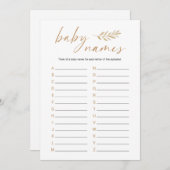 Boho Baby Names Baby shower Game Programma (Voorkant / Achterkant)