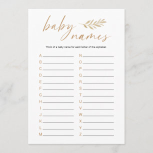 Boho Baby Names Baby shower Game Programma