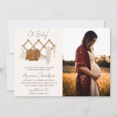 Boho Baby Neutrale Shower Fotouitnodiging Kaart (Voorkant)