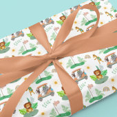 Boho Baby Olifant, Aap, Leeuw Golf Baby Patroon Cadeaupapier