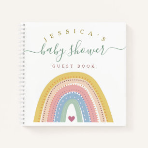 Boho Baby Rainbow Baby shower Guest Book Notitieboek