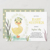 ​ Boho Baby shower à canicules Invitation Sage Jau (Devant / Derrière)