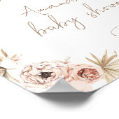 Boho Baby shower Affiche de bienvenue, Pampas Gras (Coin)