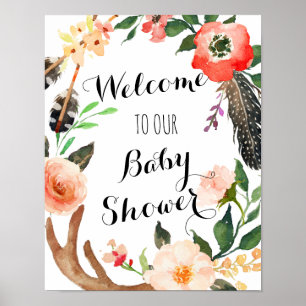 Boho baby shower, bruiloft poster, banner poster