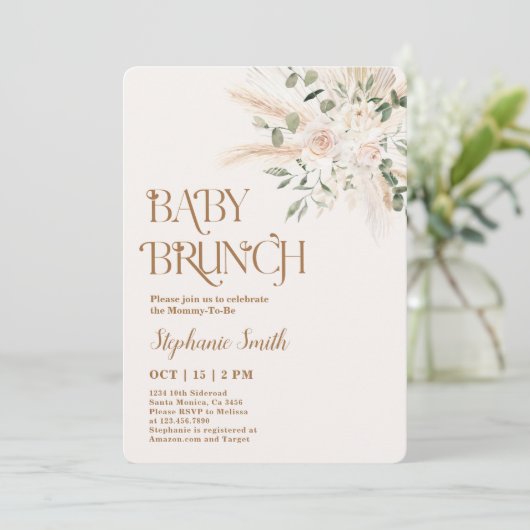 Boho Baby shower Brunch Invitation (Debout devant)