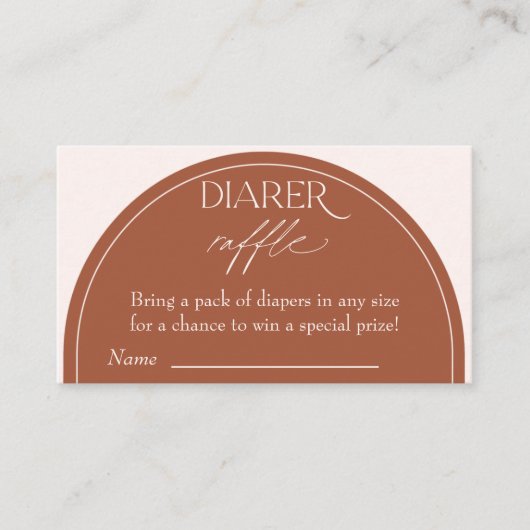 Boho Baby shower Diaper Raffle Informatiekaartje (Voorkant)