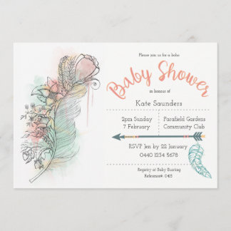 Boho baby shower floreveer hand-zuiger kaart