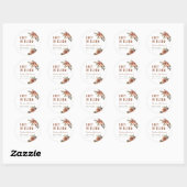 Boho Baby shower groen rustiek Schattig Ronde Sticker (Vel)