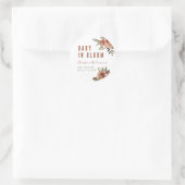 Boho Baby shower groen rustiek Schattig Ronde Sticker (Tas)