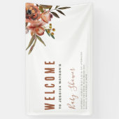 Boho Baby shower groen rustiek Schattig Spandoek (Verticaal)