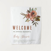 Boho Baby shower groen rustiek Schattig Wandkleed (Voorkant)