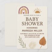 Boho Baby Shower Invitation (Devant / Derrière)