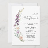 Boho Baby Shower Invitation Card Floral Watercolor (Devant)
