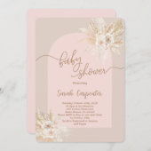 Boho Baby shower Invitation fille (Devant / Derrière)