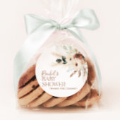 Boho Baby shower Invitation Floral Greenery Rustic Ronde Sticker