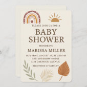 Boho Baby Shower Invitation Kaart (Voorkant / Achterkant)