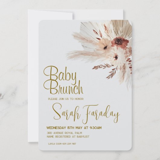 Boho Baby Shower Invitation Kaart (Voorkant)