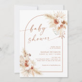 Boho Baby shower Invitation Pampas Grass Invitatio (Devant)