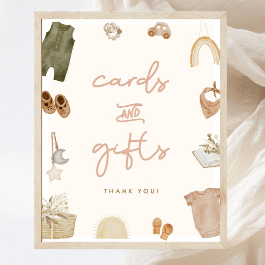 Boho Baby shower Kaarten & Geschenken Teken Poster