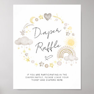 Boho Baby shower Luier Raffle Teken Poster