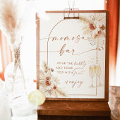 Boho Baby shower Mimosa Bar Sign, Pampas Grass Poster