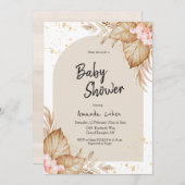 Boho Baby shower Moderne Arch Invitation (Devant / Derrière)