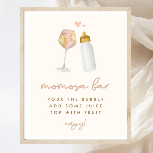 Boho Baby shower Momosa Bar Sign Poster
