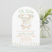 Boho Baby shower Oh Baby Invitation (Debout devant)