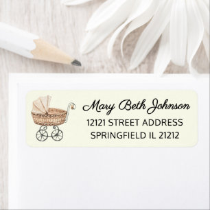 Boho Baby shower rieten Baby buggy retouradres Etiket