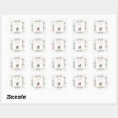 Boho Baby shower Roze Dank je Floral  Vierkante Sticker (Vel)