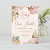 Boho Baby shower Uitnodiging (Staand voorkant)