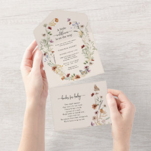 Boho Baby Shower Uitnodiging voor Alles in Eén