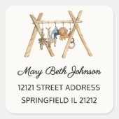 Boho Baby shower Waterverf 1.5-in Adres Sticker (Voorkant)