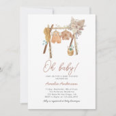 Boho Baby shower Waterverf Kleding Kaart (Voorkant)