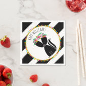 Boho Baby Skunk Pompom Baby shower servetten (Insitu)