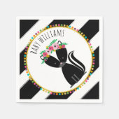 Boho Baby Skunk Pompom Baby shower servetten (Voorkant)