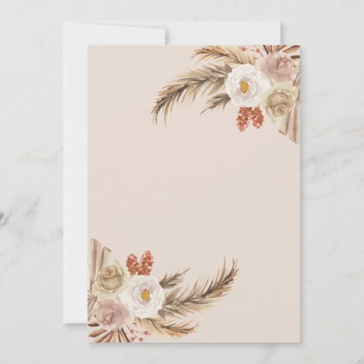 Boho Baby Sprinkle Invitation avec l'ours doux (Dos)