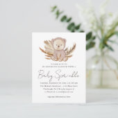 Boho Baby Sprinkle Invitation avec l'ours doux (Debout devant)