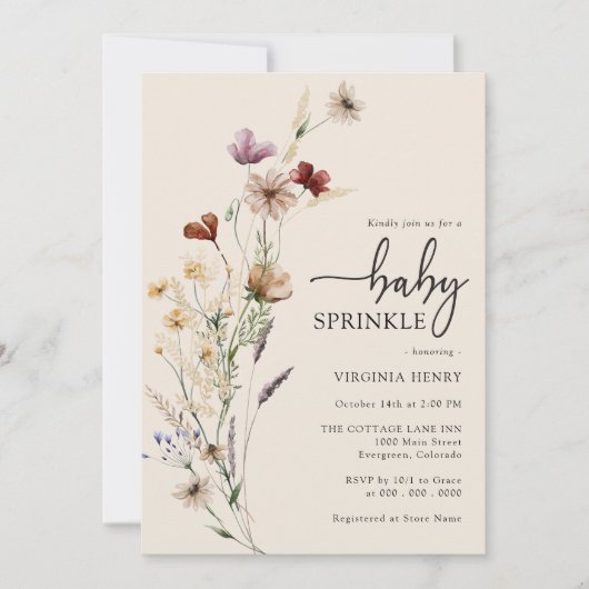 Boho Baby Sprinkle Kaart (Voorkant)