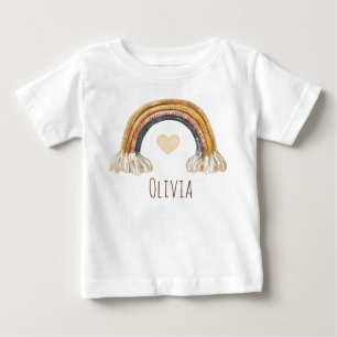 Boho Baby Waterverf Rainbow Beige Baby T-Shirt