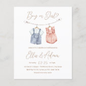 Boho Babykleding Budget Geslacht Onthulling Uitnod (Voorkant)