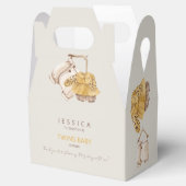 Boho Babykleding Cream Twins Baby shower Bedankdoosjes (Geopend)