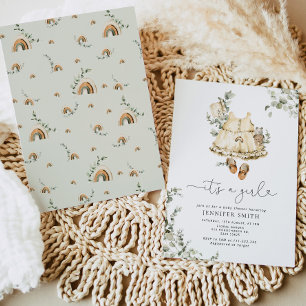 Boho  babykleding Het is een meisje baby shower Kaart