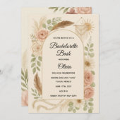 Boho Bachelorette Bash Invitation | Neutral Floral (Devant / Derrière)