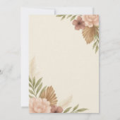 Boho Bachelorette Bash Invitation | Neutral Floral Kaart (Achterkant)