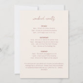 Boho Bachelorette Week-end Invitation et Itinérair (Dos)