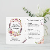 Boho Bachelorette Weekend Itinerary Invitation Kaart (Staand voorkant)